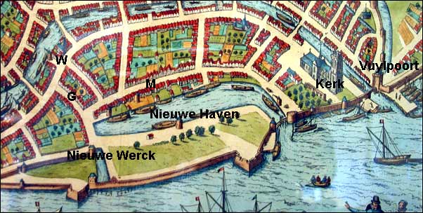 Dordrecht in 1572, kaart