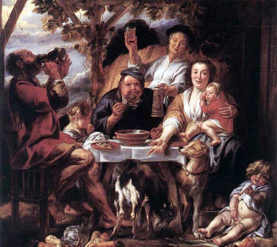 Eetscene, Jacob Jordaens