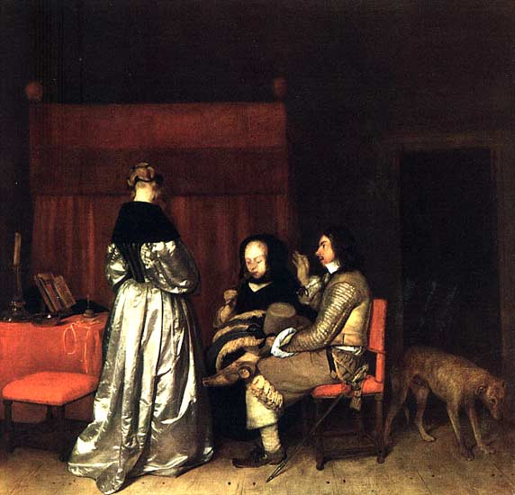 Ouderlijke vermaning, schilderij van Pieter ter Borch