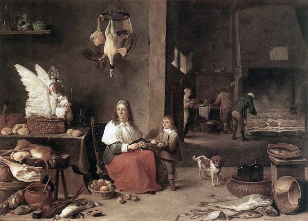 Keuken met zwaan, Teniers